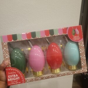 Packed Party Festive Holiday Monogram Lightbulb Cups - Green, Pink, Red, Blue